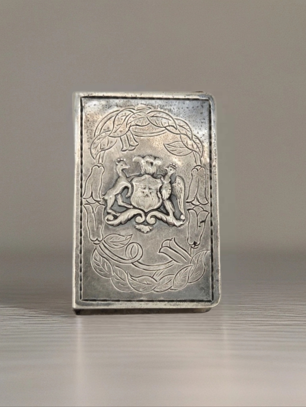 Vtg Silver 900 Fine Pictorial Everyday Life Match Holder With Vintage Matches